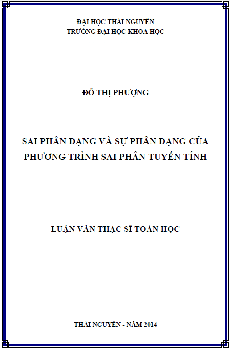 sai phan dang va su phan dang cua phuong trinh sai phan tuyen tinh