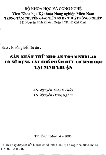 san xuat thu nho an toan nh01 48 co su dung cac che pham huu co sinh hoc tai ninh thuan