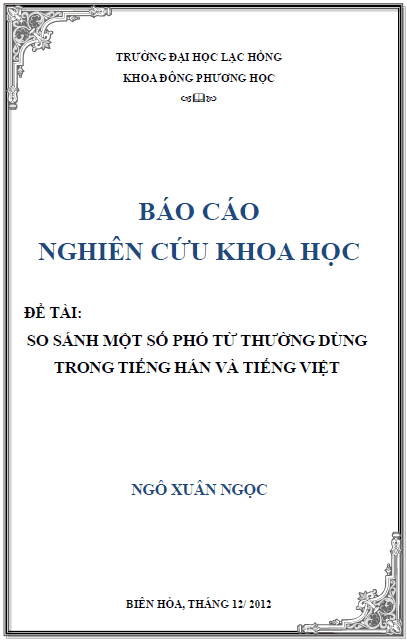 so sanh mot so pho tu thuong dung trong tieng han va tieng viet