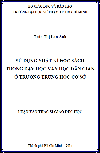 su dung nhat ki doc sach trong day hoc van hoc dan gian o truong trung hoc co so