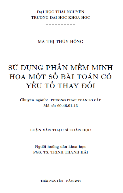 su dung phan mem minh hoa mot so bai toan co yeu to thay doi
