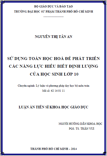 su dung toan hoc hoa de phat trien cac nang luc hieu biet dinh luong cua hoc sinh lop 10