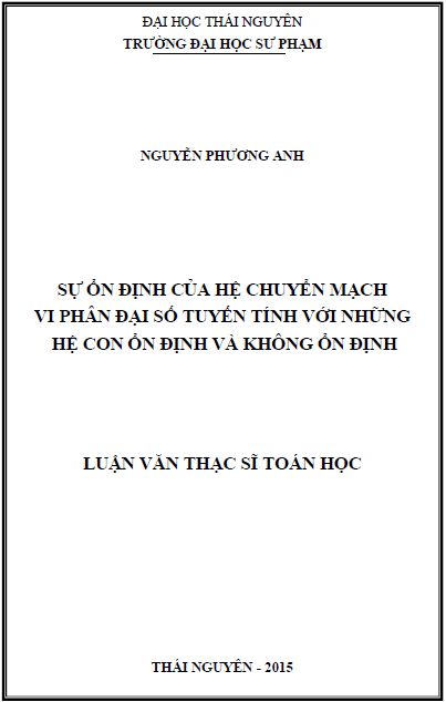 su on dinh cua he chuyen mach vi phan dai so tuyen tinh voi nhung he con on dinh va khong on dinh