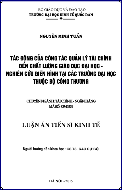 tac dong cua quan ly tai chinh den chat luong giao duc dai hoc nghien cuu dien hinh tai cac truong dai hoc thuoc bo cong thuong