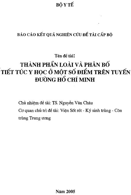 thanh phan loai va phan bo tiet tuc y hoc o mot so diem tren tuyen duong ho chi minh