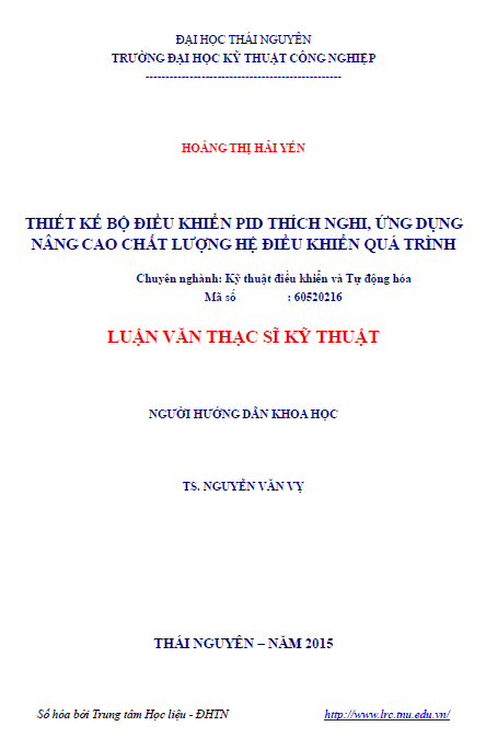 Thiết kế bộ điều khiển PID thích nghi, ứng dụng nâng cao chất lượng hệ điều khiển quá trình 1 thiet ke bo dieu khien pid thich nghi ung dung nang cao chat luong he dieu khien qua trinh