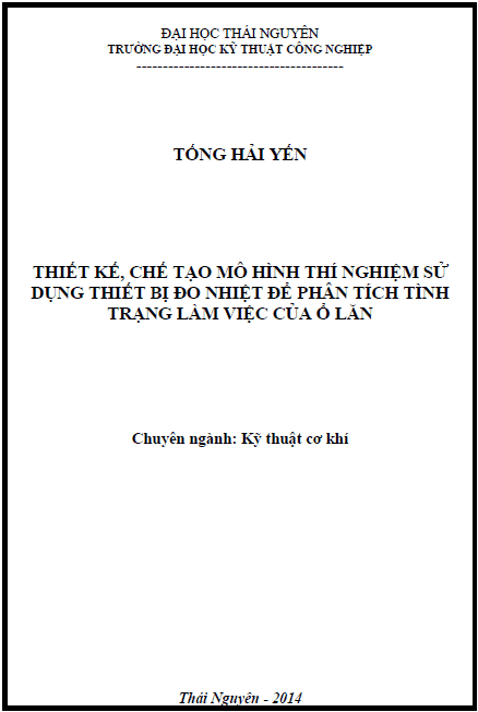 thiet ke che tao mo hinh thi nghiem su dung thiet bi do nhiet de phan tich tinh trang lam viec cua o lan