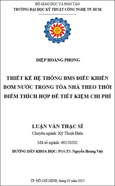 thiet ke he thong bms dieu khien bom nuoc trong toa nha theo thoi diem thich hop de tiet kiem chi phi