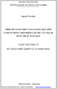 thiet ke nguon dien nang luong mat troi co bo tu dong chon diem lam viec cuc dai ap dung thuat toan p o