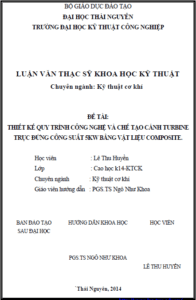 thiet ke quy trinh cong nghe va che tao canh turbine truc dung cong suat 5kw bang vat lieu composite