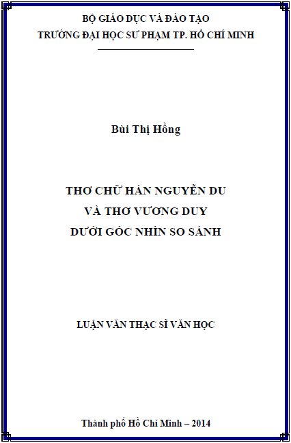 tho chu han nguyen du va tho vuong duy duoi goc nhin so sanh