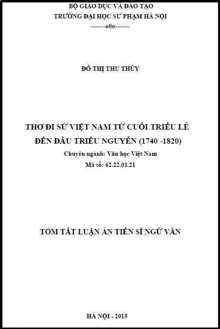 tho di su viet nam tu cuoi trieu le den dau trieu nguyen 1740 1820