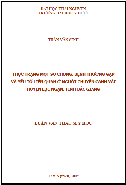 thuc trang mot so chung benh thuong gap va yeu to lien quan o nguoi chuyen canh vai huyen luc ngan tinh bac giang