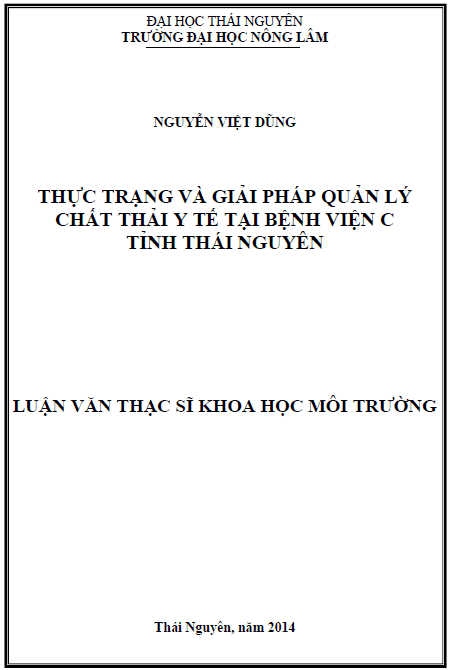 thuc trang va giai phap quan ly chat thai y te tai benh vien c tinh thai nguyen