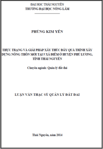 thuc trang va giai phap thuc day qua trinh xay dung nong thon moi tai 5 xa diem o huyen phu luong tinh thai nguyen