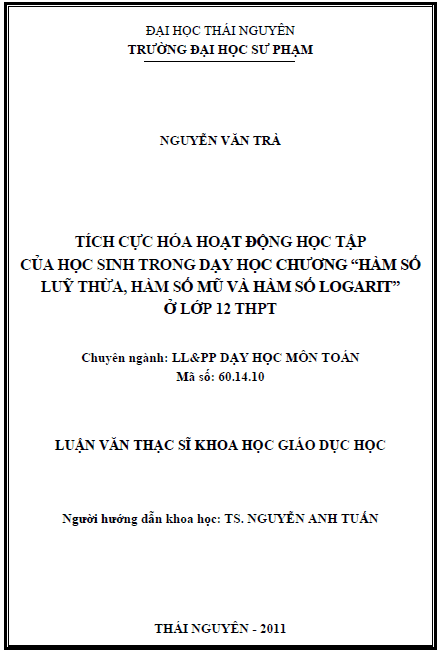 tich cuc hoa hoat dong hoc tap cua hoc sinh trong day hoc chuong ham so luy thua ham so mu va ham so logarit o lop 12 truong trung hoc pho thong