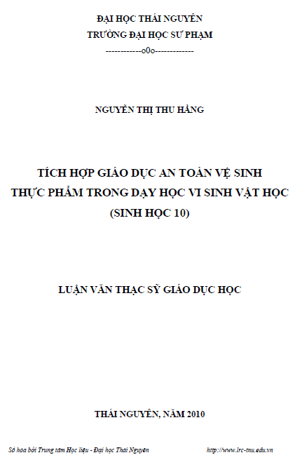 tich hop giao duc an toan ve sinh thuc pham trong day hoc vi sinh vat hoc sinh hoc 10