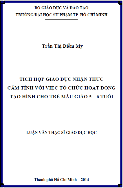 tich hop giao duc nhan thuc cam tinh voi viec to chuc hoat dong tao hinh cho tre mau giao 5 6 tuoi