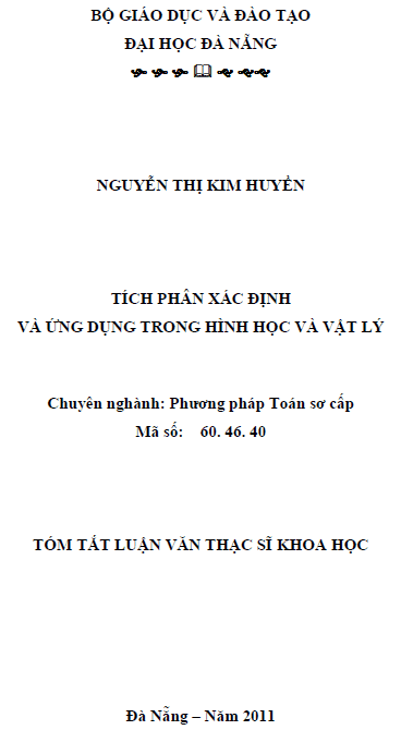 tich phan xac dinh va ung dung trong hinh hoc va vat ly