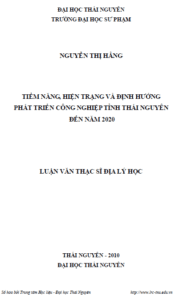 tiem nang hien trang va dinh huong phat trien cong nghiep tinh thai nguyen den nam 2020