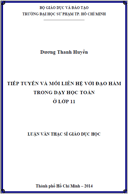 tiep tuyen va moi lien he voi dao ham trong day hoc toan o lop 11