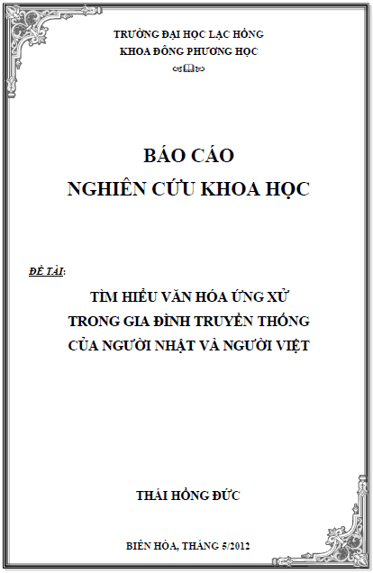 tim hieu van hoa ung xu trong gia dinh truyen thong cua nguoi nhat va nguoi viet