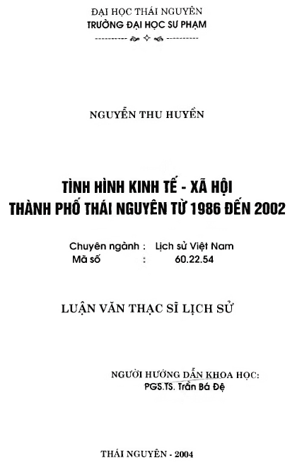 tinh hinh kinh te xa hoi thanh pho thai nguyen tu 1986 den 2002