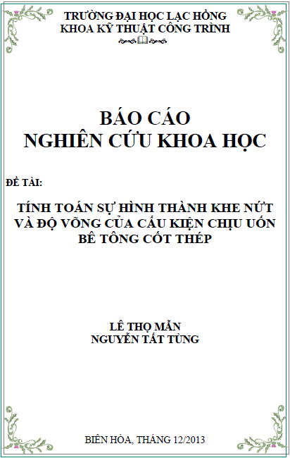 Tính toán sự hình thành khe nứt và độ võng của cấu kiện chịu uốn bê tông cốt thép 1 tinh toan su hinh thanh khe nut va do vong cua cau kien chiu uon be tong cot thep