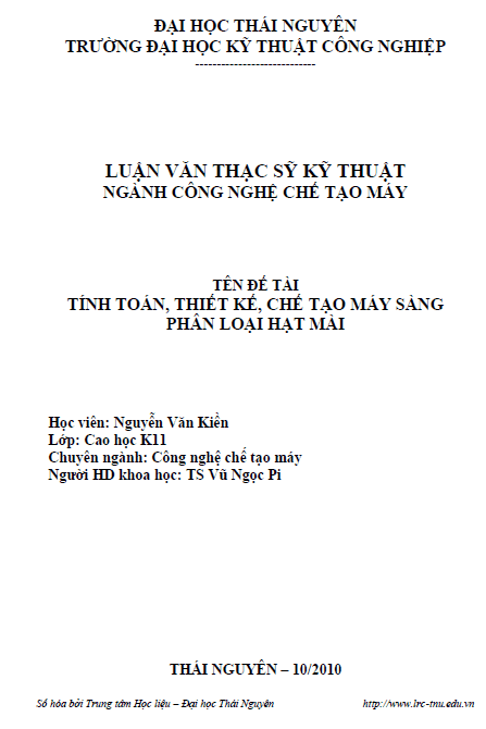 tinh toan thiet ke che tao may sang phan loai co hat mai