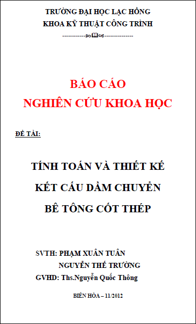 tinh toan va thiet ke ket cau dam chuyen be tong cot thep