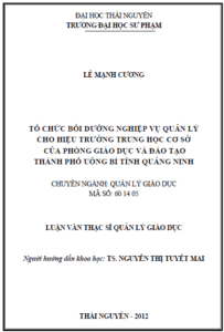 to chuc boi duong nghiep vu quan ly cho hieu truong trung hoc co so cua phong giao duc va dao tao thanh pho uong bi tinh quang ninh