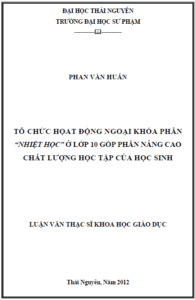 to chuc hoat dong ngoai khoa phan nhiet hoc o lop 10 gop phan nang cao chat luong hoc tap cua hoc sinh