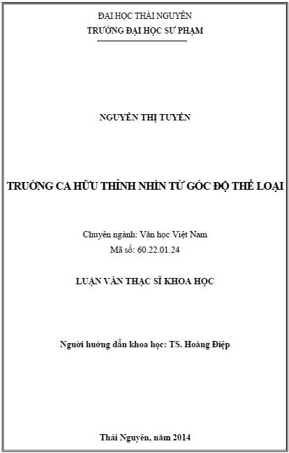 truong ca huu thinh nhin tu goc do the loai