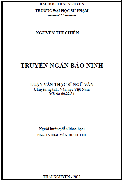 Truyện ngắn Bảo Ninh 1 truyen ngan bao ninh