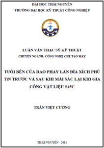 tuoi ben cua dao phay lan dia xich phu tin truoc va sau khi mai sac lai khi gia cong vat lieu s45c