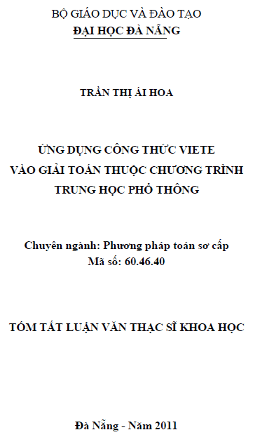 ung dung cong thuc viete vao giai toan thuoc chuong trinh trung hoc pho thong