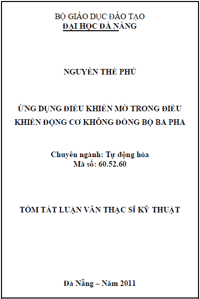 ung dung dieu khien mo trong dieu khien dong co dien khong dong bo ba pha