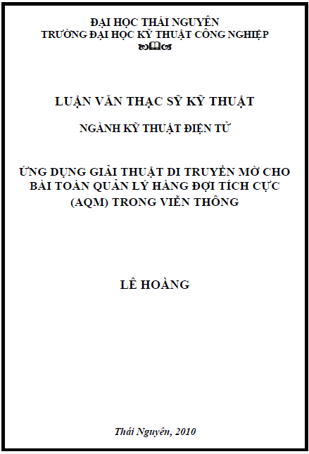 ung dung giai thuat di truyen mo cho bai toan quan ly hang doi tich cuc aqm trong vien thong
