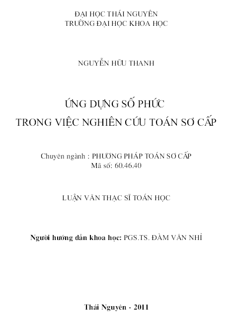 ung dung so phuc trong viec nghien cuu toan so cap
