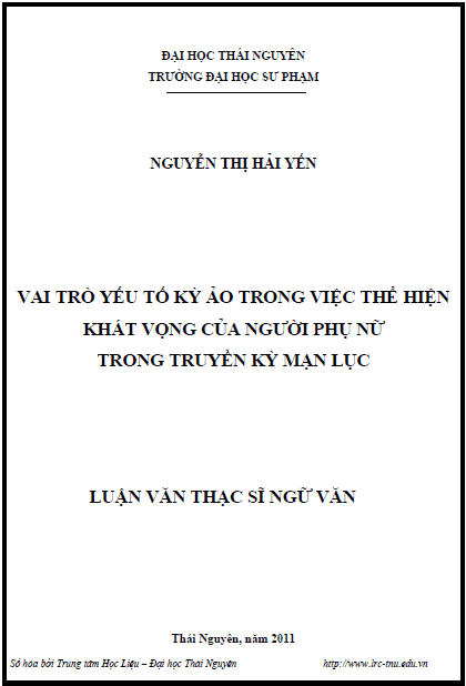vai tro yeu to ky ao trong viec the hien khat vong cua nguoi phu nu trong truyen ky man luc