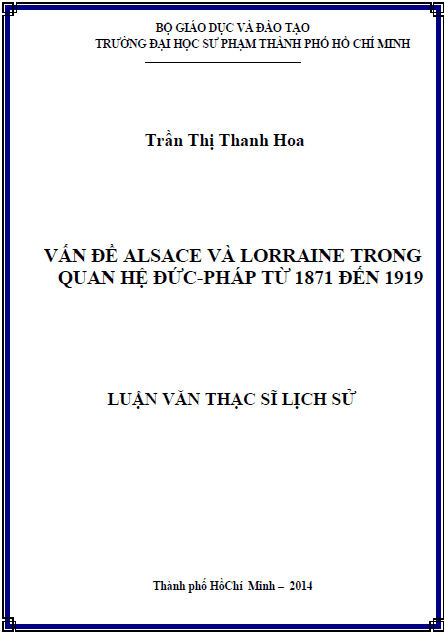 van de alsace va lorraine trong quan he duc phap tu 1871 den 1919