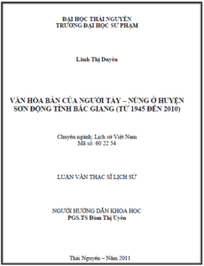 van hoa ban cua nguoi tay nung o huyen son dong tinh bac giang tu 1945 den 2010
