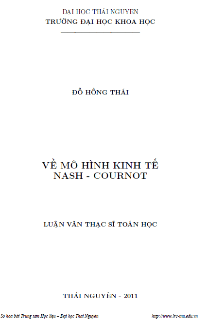 ve mo hinh kinh te nash cournot