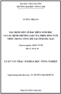 xac dinh mot so dac diem sinh hoc va cac benh thuong gap cua nhim bom nuoi nhot trong nong ho tai tinh bac kan