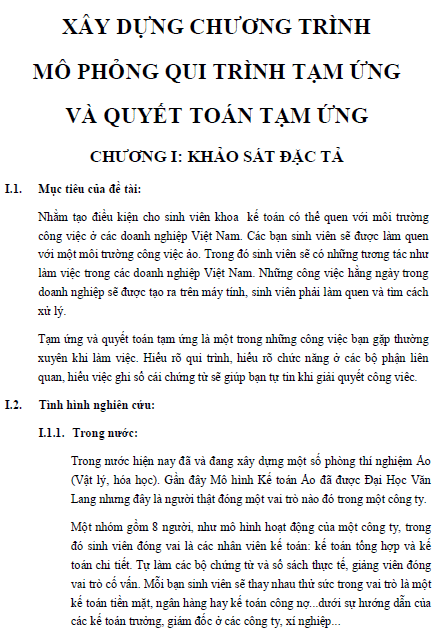 xay dung chuong trinh mo phong quy trinh tam ung va quyet toan tam ung