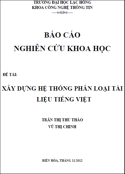 xay dung he thong phan loai tai lieu tieng viet