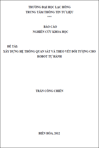 xay dung he thong quan sat va theo vet doi tuong cho robot tu hanh