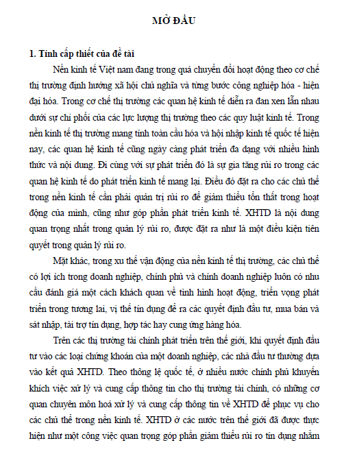 Xây dựng mô hình xếp hạn tín dụng đối với các doanh nghiệp Việt Nam trong nền kinh tế chuyển đổi 1 xay dung mo hinh xep hang tin dung doi voi cac doanh nghiep viet nam trong nen kinh te chuyen doi