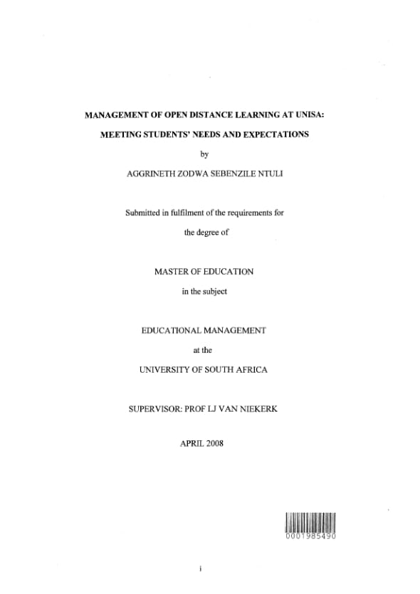 MANAGEMENT OF OPEN DISTANCE LEARNING AT UNISA: MEETING STUDENTS' NEEDS AND EXPECTATIONS 1 Anh chup man hinh 16 5 2025 14813 hmigninkgibhdckiaphhmbgcghochdjc