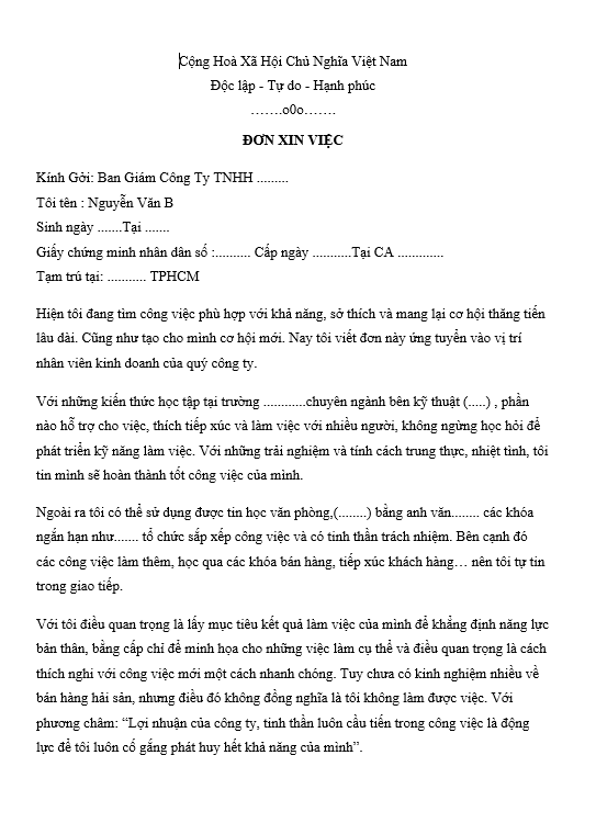 Download Mẫu Đơn xin việc nhân viên kinh doanh (mẫu 2) 1 Screenshot 2025 05 20 145308